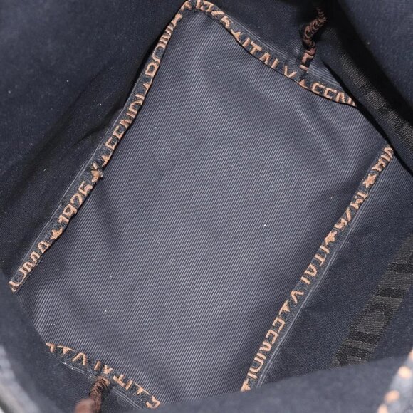 FENDI Hand Bag Nylon Black Gold Auth ep9113 - Picture 12 of 16